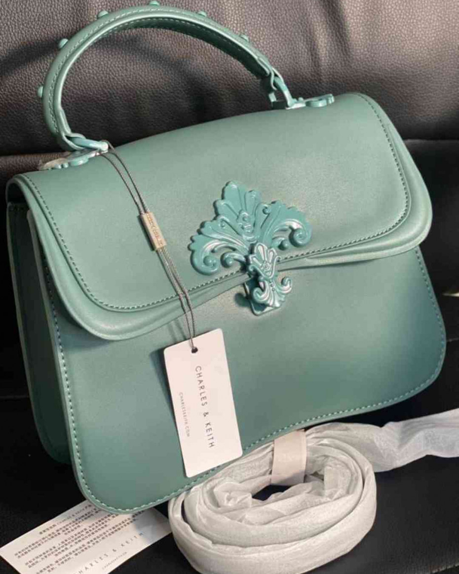 Charles & Keith Meriah Studded Top Handle Bag | Pearl Hub  